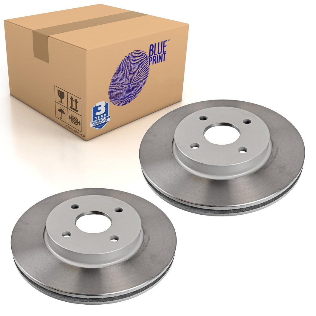 Pair of Front Brake Disc Fits Mazda Demio DY Verisa ND ND Blue Print ADM543128