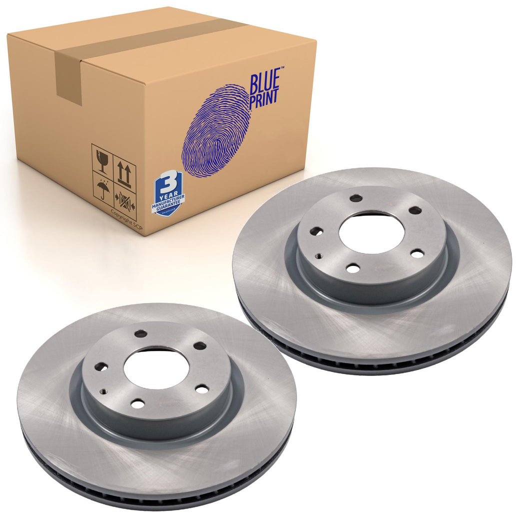 Pair of Front Brake Disc Fits Mazda CX-3 AWD Mazda3 Blue Print ADM543130