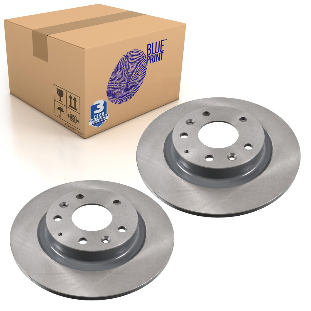 Pair of Rear Brake Disc Fits Mazda CX-3 DK DK OE D10E26251 Blue Print ADM543132