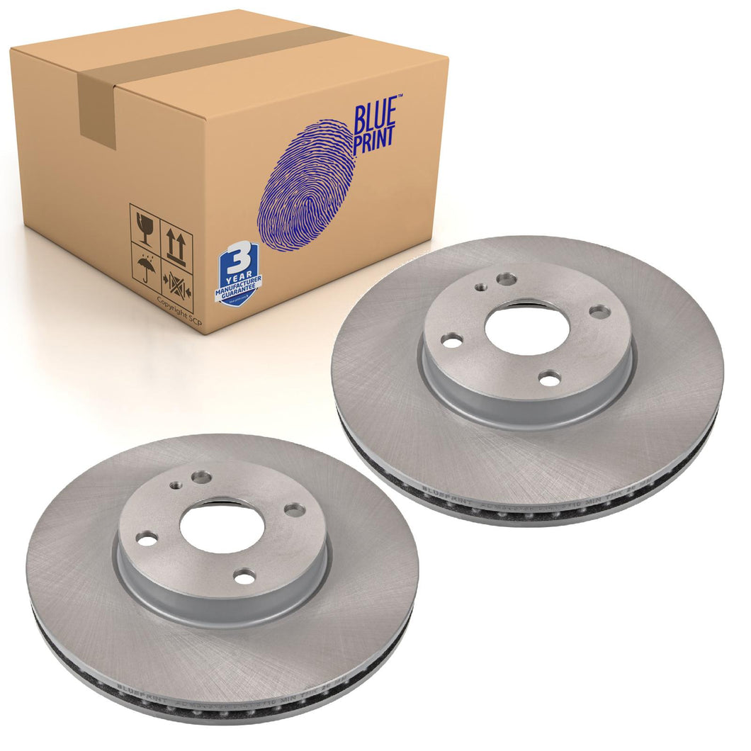 Pair of Front Brake Disc Fits Mazda OE D09T33251 Blue Print ADM543136