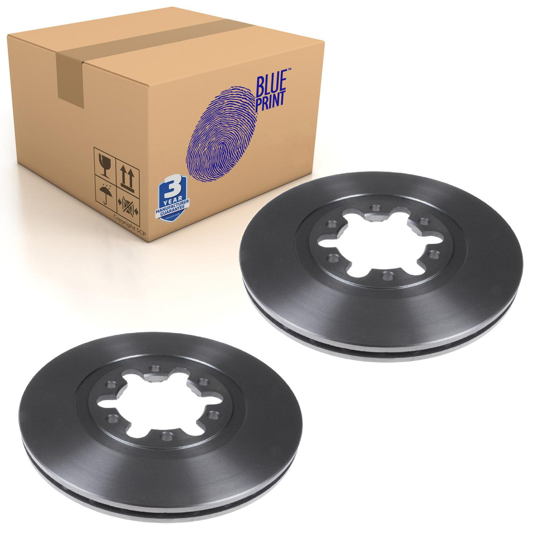 Pair of Front Brake Disc Fits Mazda E-Series SA SB SD SR Blue Print ADM54345