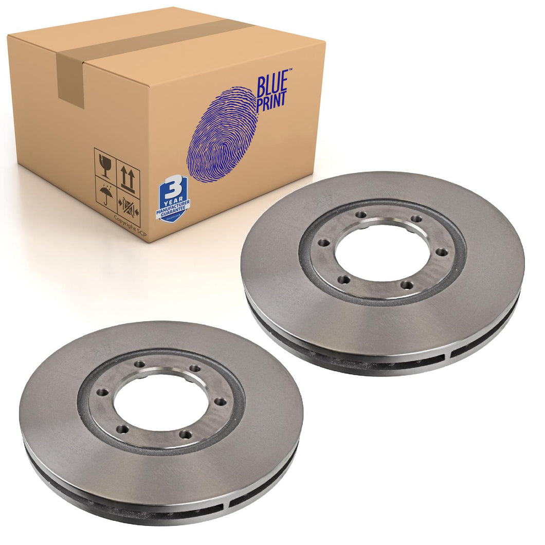 Pair of Front Brake Disc Fits Mazda B-Seriess UF UN Blue Print ADM54369