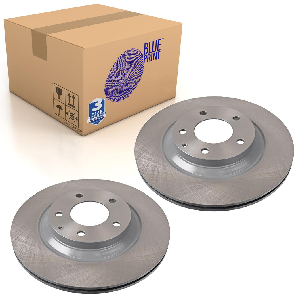 Pair of Rear Brake Disc Fits Mazda RX-8 SE OE F15126251 Blue Print ADM54376