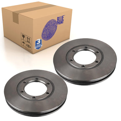 Pair of Front Brake Disc Fits Mazda E-Series SR Blue Print ADM54389