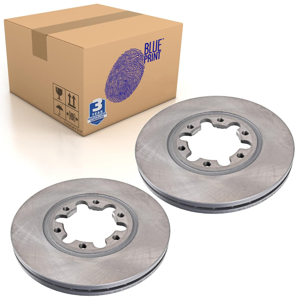 Pair of Front Brake Disc Fits Mazda B-Seriess UF E-Series SD Blue Print ADM54390