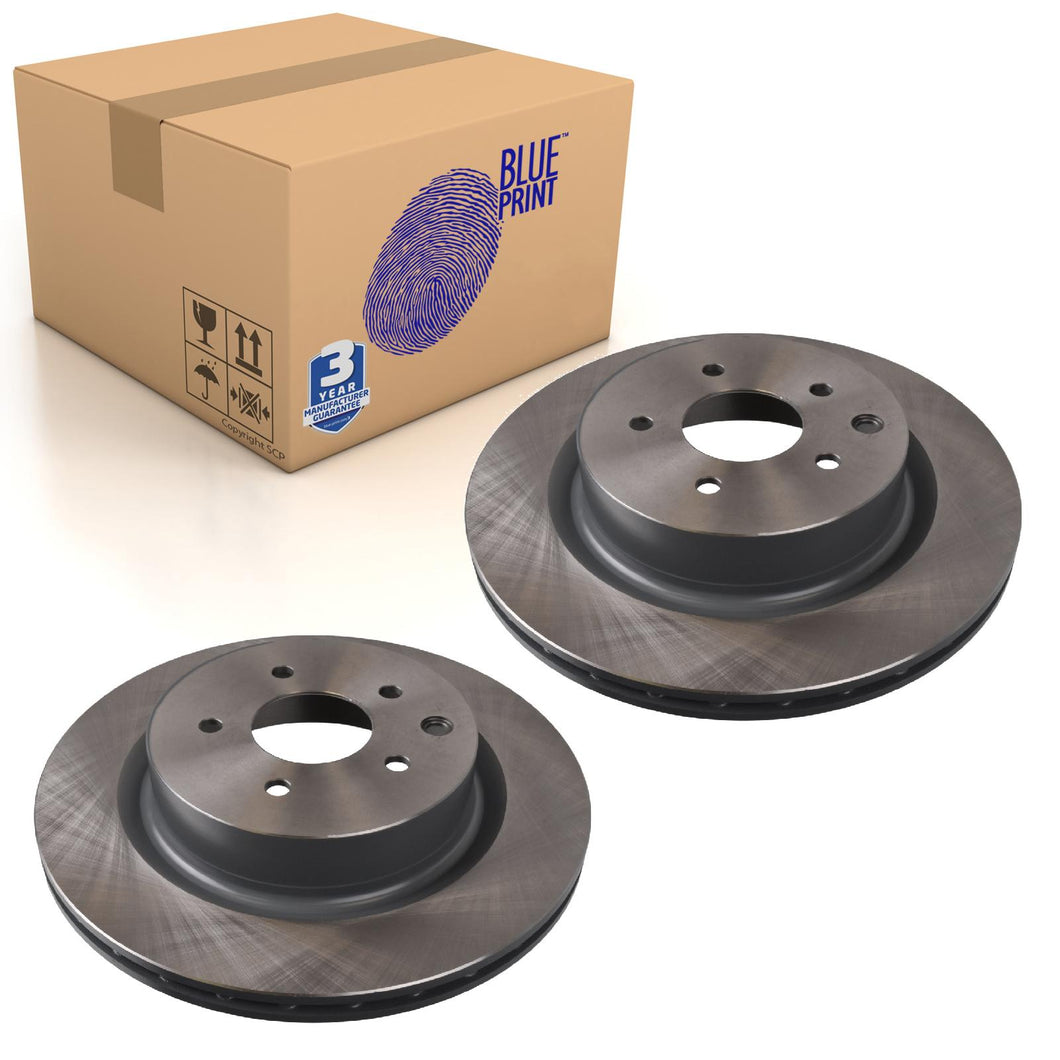 Pair of Rear Brake Disc Fits Nissan 350Z Fairlady Z Skyline Blue Print ADN143110