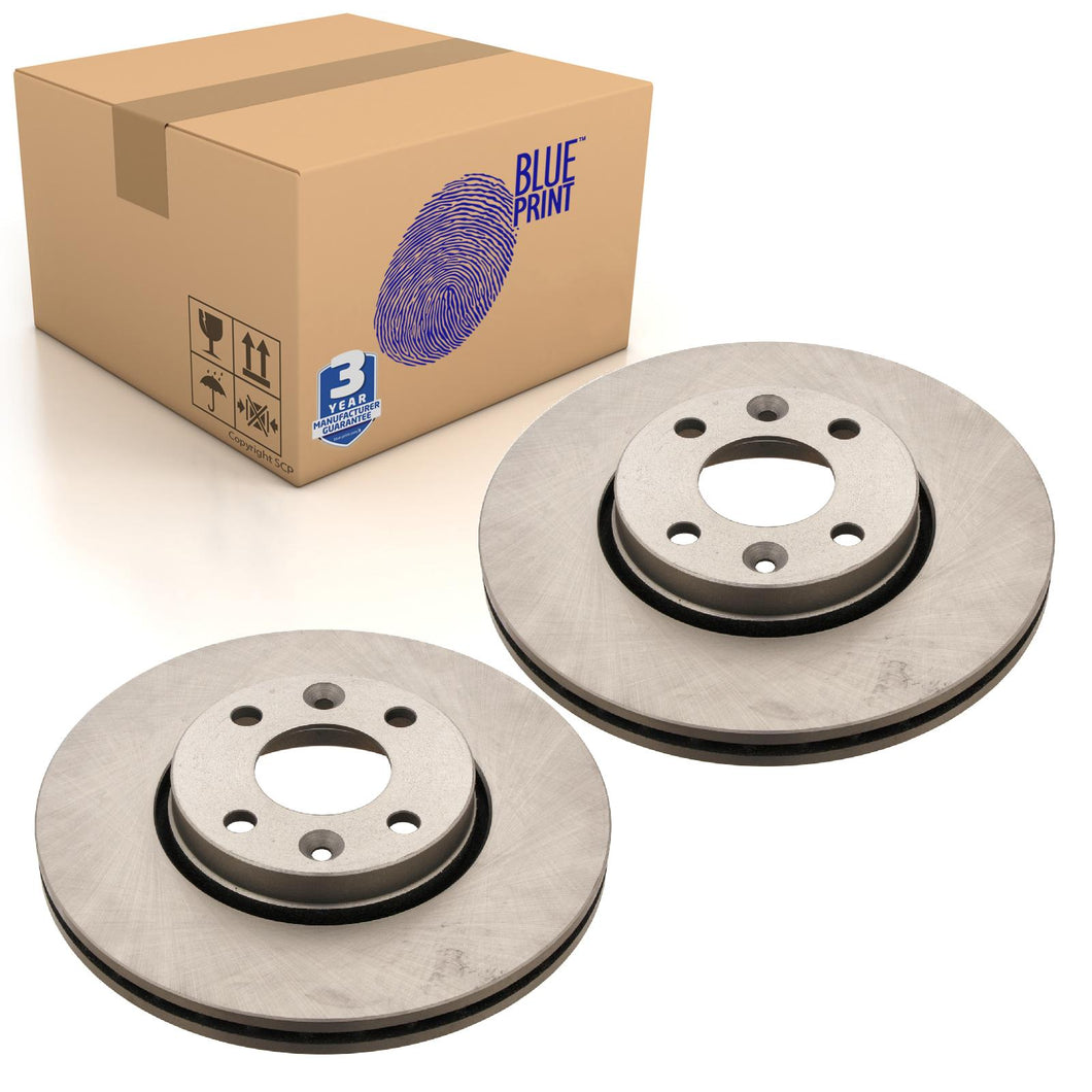 Pair of Front Brake Disc Fits Nissan Micra Note NP200 Blue Print ADN143112