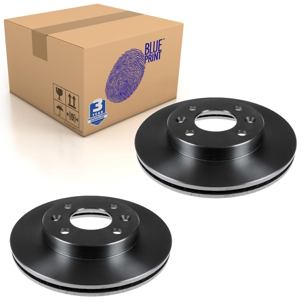 Pair of Front Brake Disc Fits Nissan OE 4020600QAJ Blue Print ADN143113