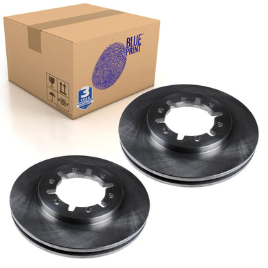 Pair of Front Brake Disc Fits Nissan NP300 Pick Up III Blue Print ADN143115
