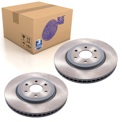 Pair of Front Brake Disc Fits Nissan Navara 4WD Pathfinder Blue Print ADN143118