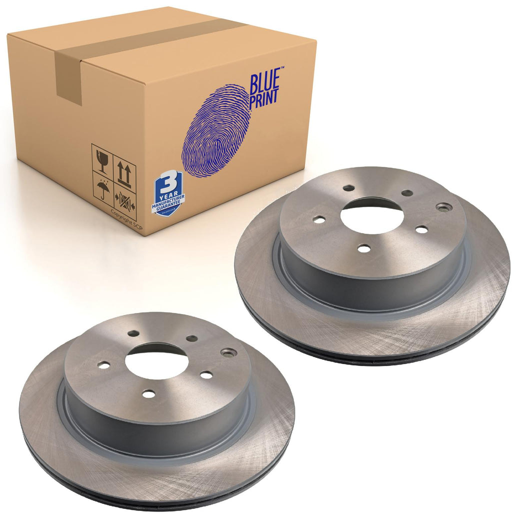 Pair of Rear Brake Disc Fits Nissan Elgrand 4WD Murano 4WD Blue Print ADN143122