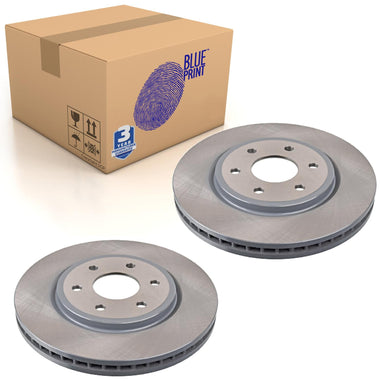 Pair of Front Brake Disc Fits Nissan Navara Pathfinder Blue Print ADN143126
