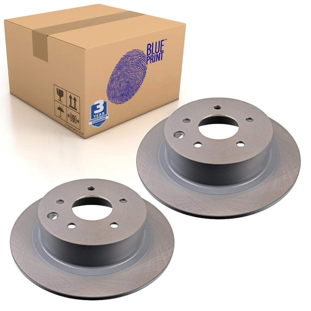 Pair of Rear Brake Disc Fits Nissan Altima Cefiro Dualis 4W Blue Print ADN143127