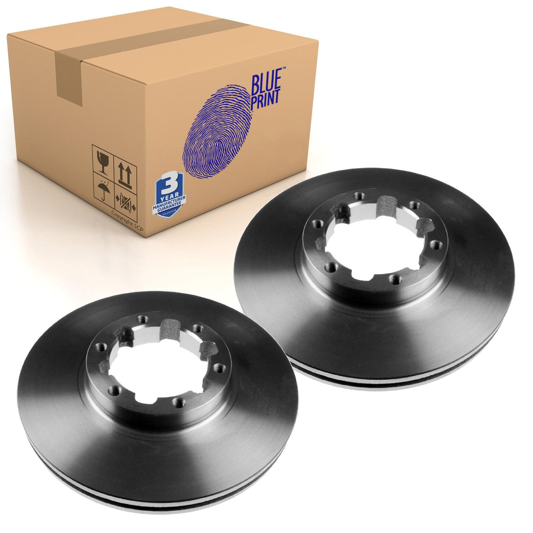 Pair of Front Brake Disc Fits Nissan Atleon Cabstar II Blue Print ADN143129
