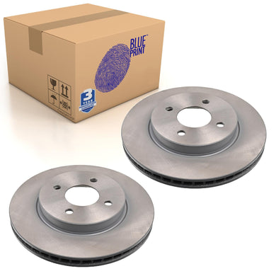 Pair of Front Brake Disc Fits Nissan AD Latio March Tiida Blue Print ADN143137