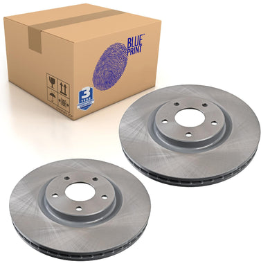 Pair of Front Brake Disc Fits Nissan Juke 4WD Qashqai+2 4WD Blue Print ADN143141