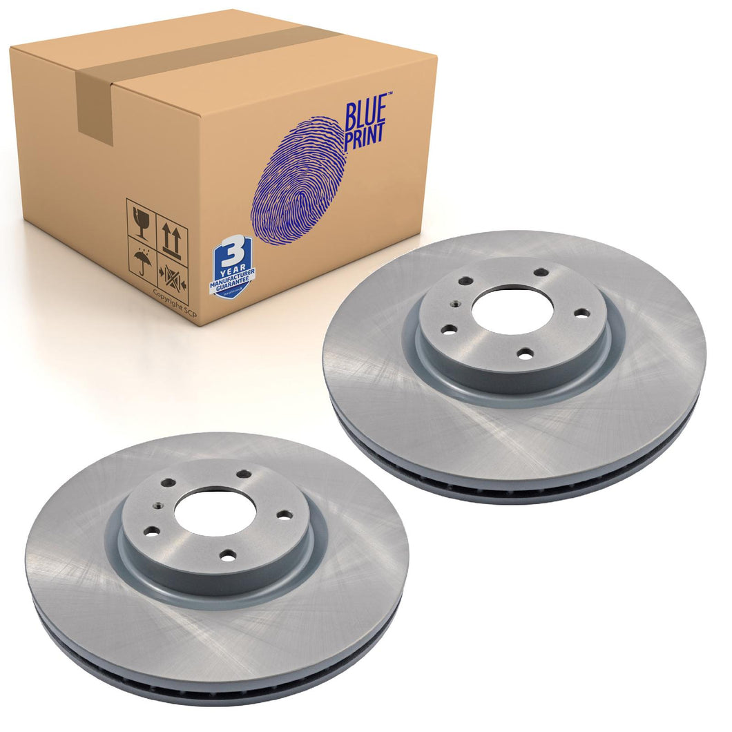 Pair of Front Brake Disc Fits Nissan Fairlady Z Murano Skyl Blue Print ADN143143