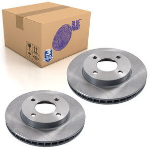 Pair of Front Brake Disc Fits Nissan Cube Latio March Blue Print ADN143148