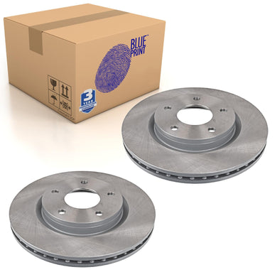 Pair of Front Brake Disc Fits Nissan Juke Pulsar Blue Print ADN143152