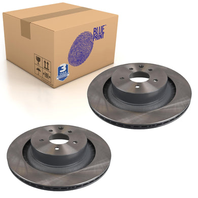 Pair of Rear Brake Disc Fits Infiniti G37 Q60 Blue Print ADN143158