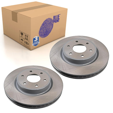Pair of Front Brake Disc Fits Nissan Frontier 4WD Navara 4W Blue Print ADN143172