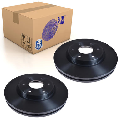 Pair of Front Brake Disc Fits Nissan Patrol OE 402061LB1A Blue Print ADN143173