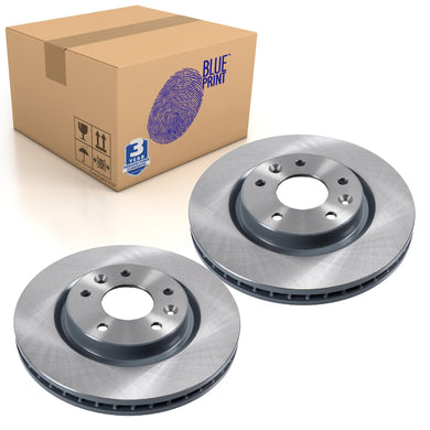 Pair of Front Brake Disc Fits Nissan Leaf Qashqai 4WD Blue Print ADN143176