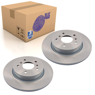 Pair of Rear Brake Disc Fits Nissan Qashqai 4WD Blue Print ADN143177