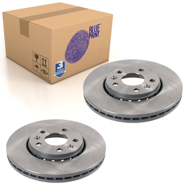 Pair of Front Brake Disc Fits Vauxhall Vivaro Blue Print ADN143181