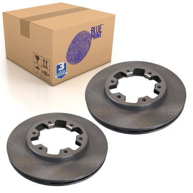 Pair of Front Brake Disc Fits Nissan Pick Up 720 Vanette Lar Blue Print ADN14326