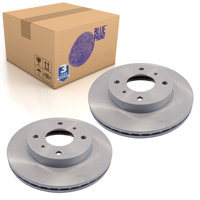 Pair of Front Brake Disc Fits Nissan 200SX Almera Prairie Pr Blue Print ADN14341