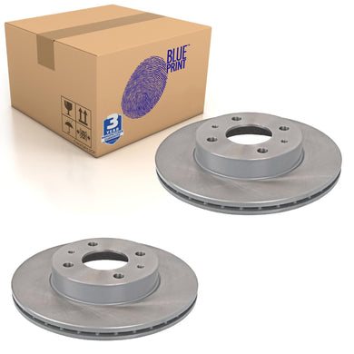 Pair of Front Brake Disc Fits Nissan Almera Presea Blue Print ADN14373