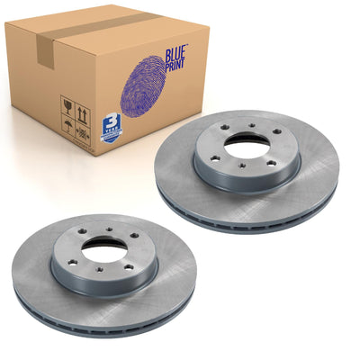 Pair of Front Brake Disc Fits Nissan 200SX Almera Primera Si Blue Print ADN14379