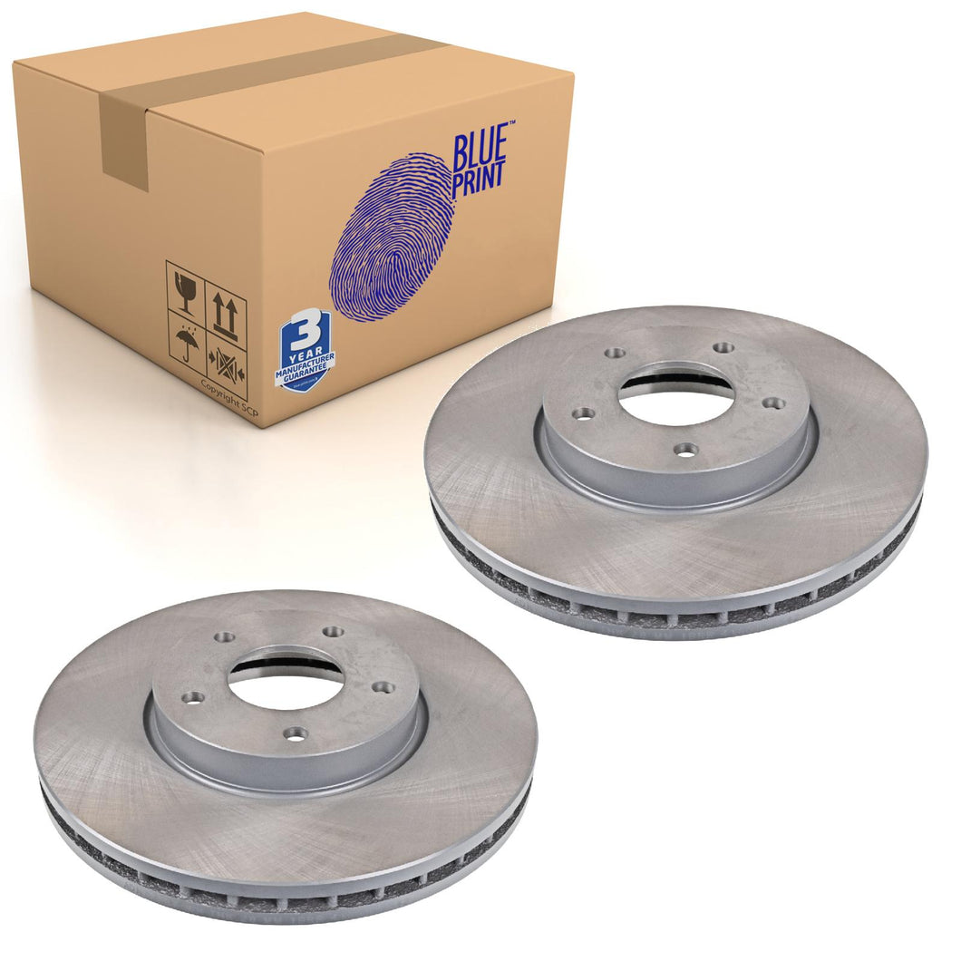 Pair of Front Brake Disc Fits Nissan Skyline IX Blue Print ADN14387