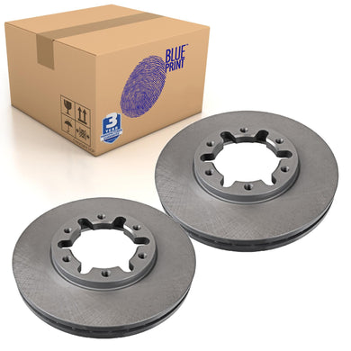 Pair of Front Brake Disc Fits Nissan Patrol Safari Blue Print ADN14392