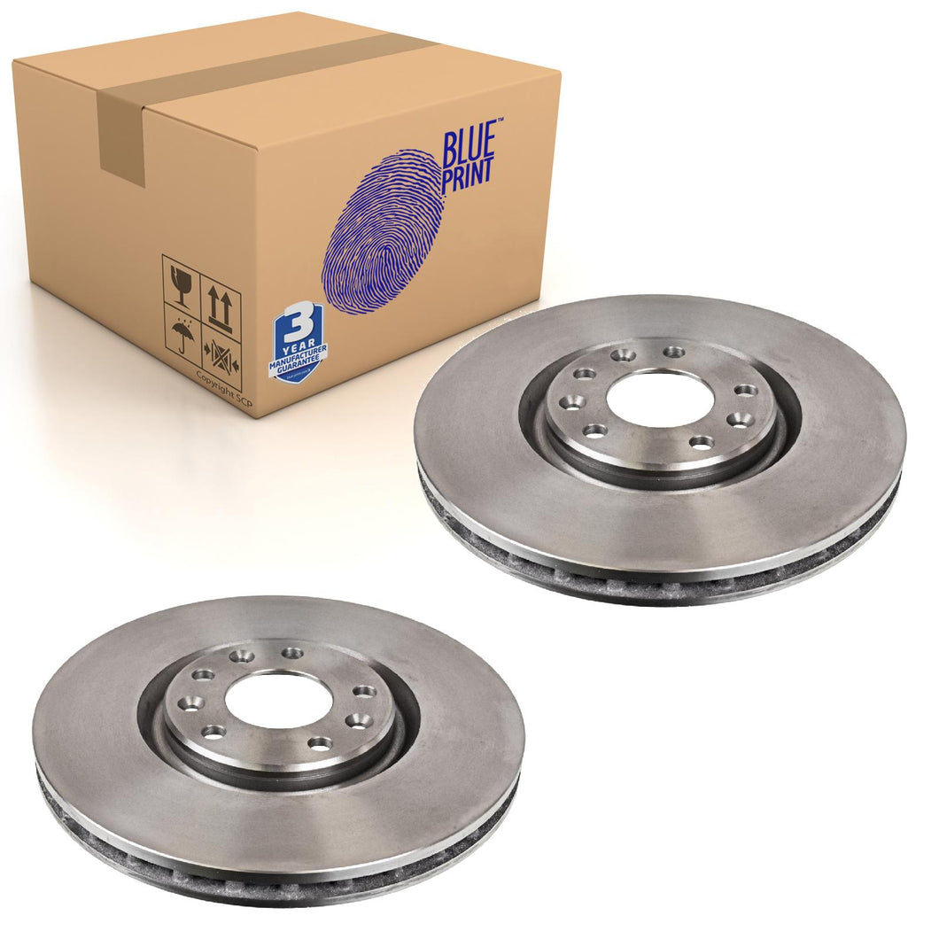 Pair of Front Brake Disc Fits Peugeot RCZ OE 4249F8 Blue Print ADP154307