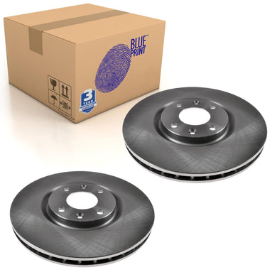 Pair of Front Brake Disc Fits Peugeot 3008 5008 Citroen C4 Blue Print ADP154308