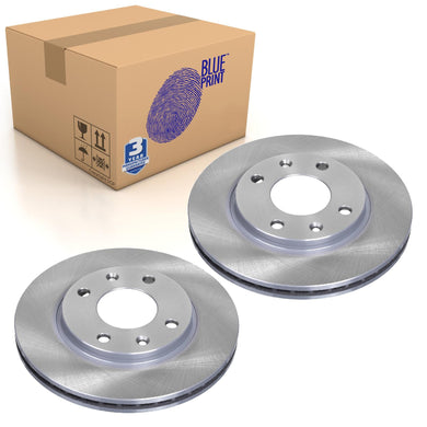 Pair of Front Brake Disc Fits Peugeot 106 205 206 206+ 207 Blue Print ADP154312