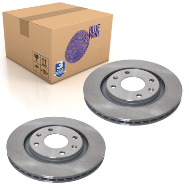 Pair of Front Brake Disc Fits Peugeot 206 207 306 405 Partn Blue Print ADP154334