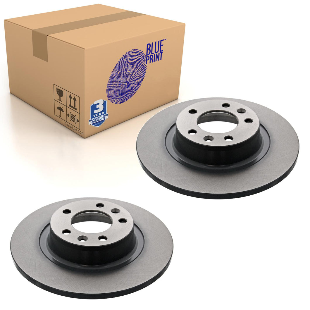Pair of Rear Brake Disc Fits Peugeot 407 OE 424914 Blue Print ADP154338