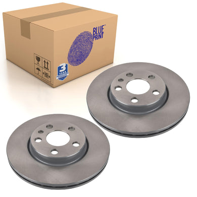 Pair of Front Brake Disc Fits Fiat OE 71738144 Blue Print ADP154343
