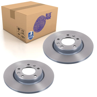 Pair of Rear Brake Disc Fits Peugeot OE 1609582880 Blue Print ADP154346