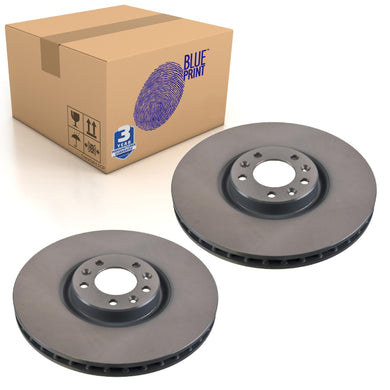 Pair of Front Brake Disc Fits Citroen C5 C6 Peugeot 407 508 Blue Print ADP154356