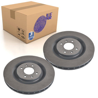 Pair of Front Brake Disc Fits Citroen DS3 Peugeot 208 Blue Print ADP154357