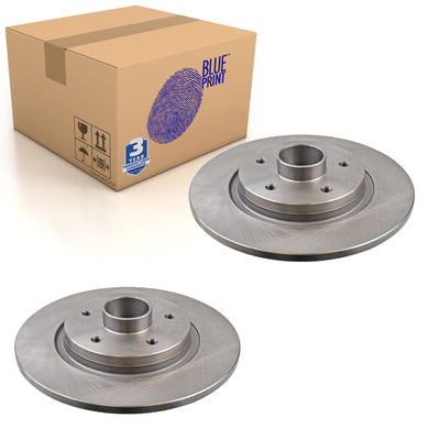 Pair of Rear Brake Disc Inc Wheel Bearing Abs Sensor Ring A Blue Print ADR164305