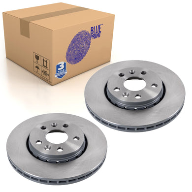 Pair of Front Brake Disc Fits Mercedes Benz Citan 108 CDI C Blue Print ADR164306