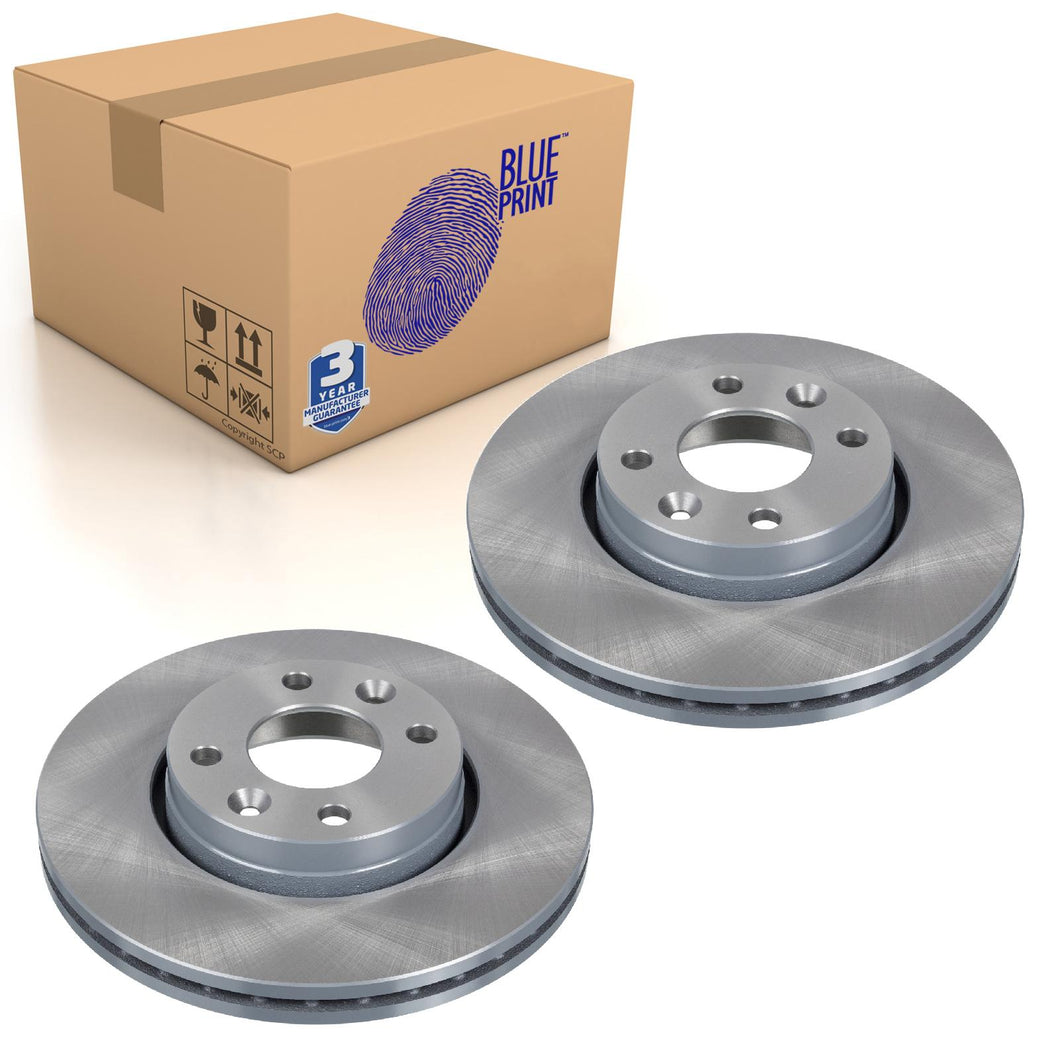 Pair of Front Brake Disc Fits Renault Captur Clio Grandtour Blue Print ADR164307