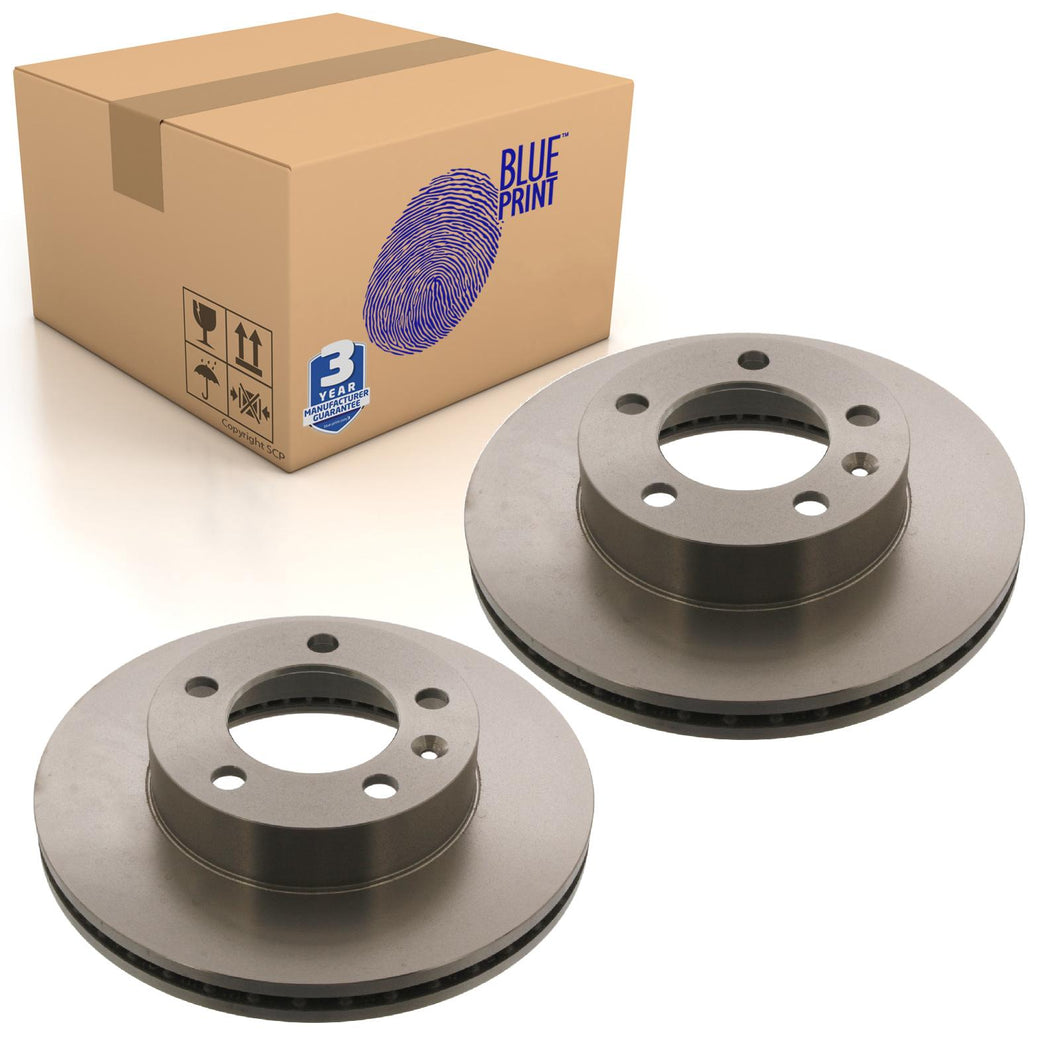 Pair of Front Brake Disc Fits Vauxhall Movano Blue Print ADR164312