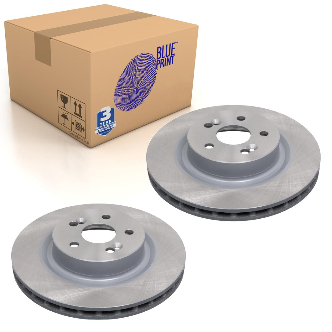 Pair of Front Brake Disc Fits Renault OE 7701208130 Blue Print ADR164315