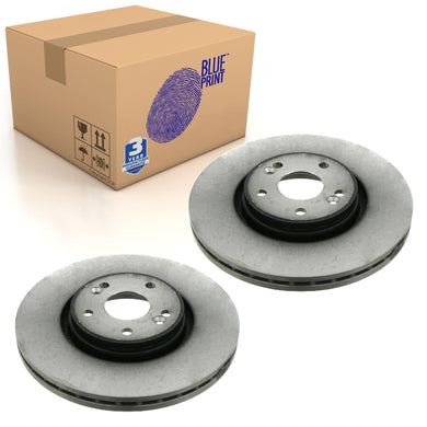 Pair of Front Brake Disc Fits Renault OE 8200007122 Blue Print ADR164319